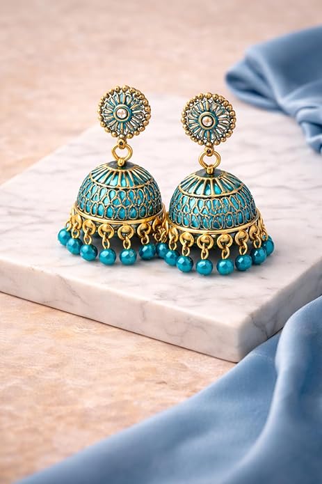 Navratri Jhumka Combo – Set of 12 Pairs, Multi-Colour